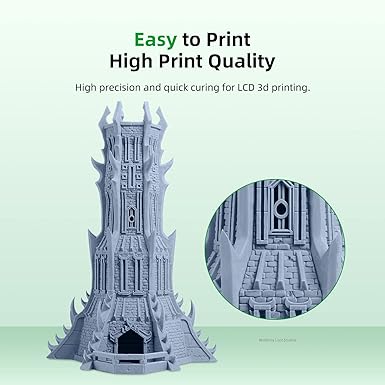 Resina de impresora 3D ANYCUBIC con bajo olor y seguridad, resina rápida de 405 nm a base de plantas UV con alta precisión y curado rápido para impresión LCD 3D