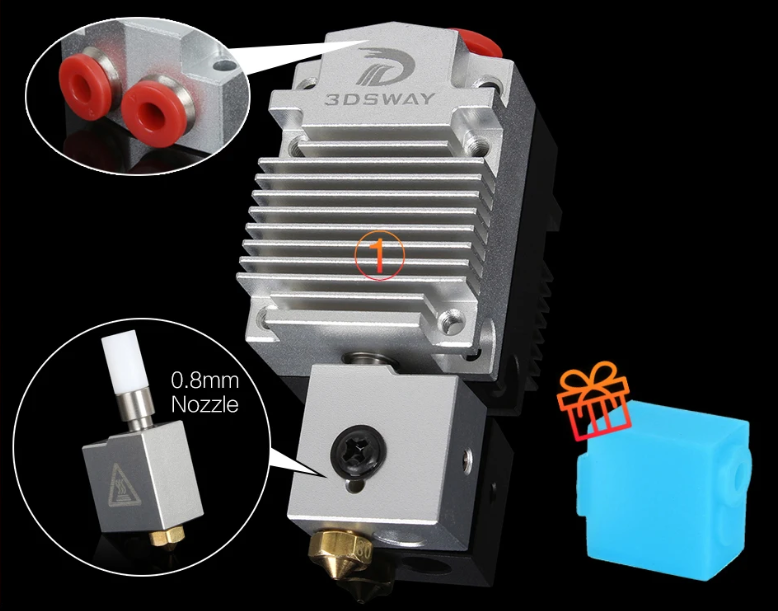 Extrusora Volcan 2 en 1 doble Hotend